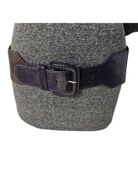 Stretch Wide Waist Belt Faux Snakeskin Buckle Design Purple Womens Accessory